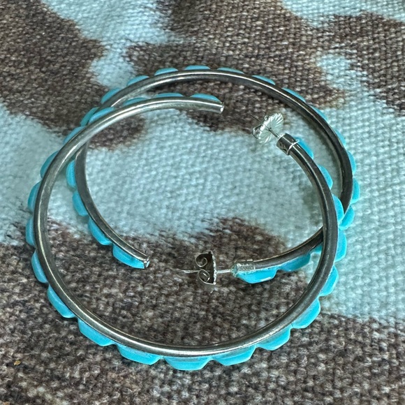 Frederico Jimenez Jewelry - Frederico Jimenez turquoise  Hoop Earrings